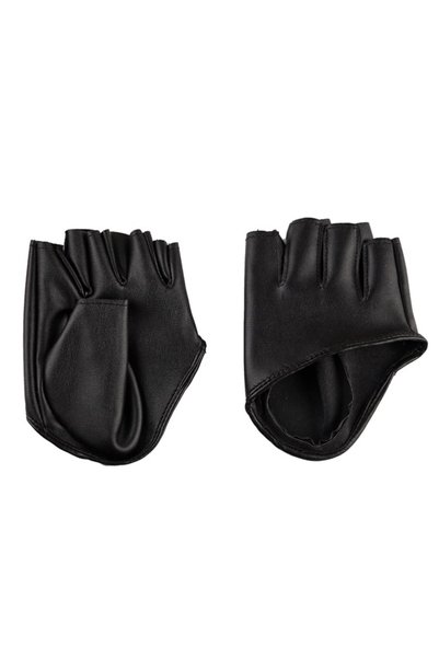Choice3 One Size Black Pu Leather Fingerless Glove For Goth Punk Rock Lolita ...