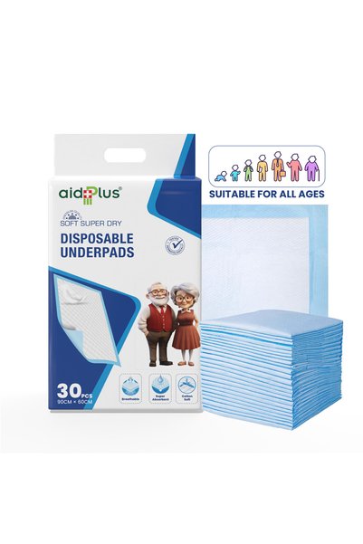 Aidplus Disposable Underpads – (Pack Of 30) Soft, Ultra Absorbent, Antibacter...