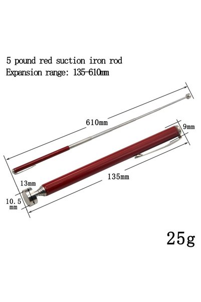 choice2 5 pounds red Magnetic Retractable Pickup Suction Iron Rod Portable Mu...