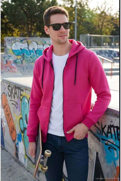 Buratti Regular Fit Hooded Zippered Soft Fleece Lined Winter Sweat Men's Swea...