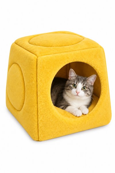 Nerotex Sarı Üç Fonksiyonlu Kedi Yatağı