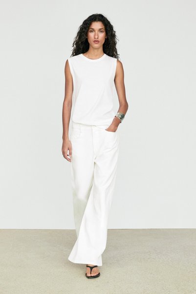 Massimo Dutti %100 pamuklu kolsuz top
