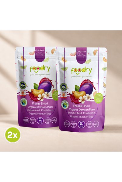Foodry Freeze-Dry Organik Mürdüm Eriği (Freeze Dried) | Dondurularak Kurutulm...