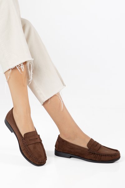 bakac store Women's Brown Suede Casual Loafer