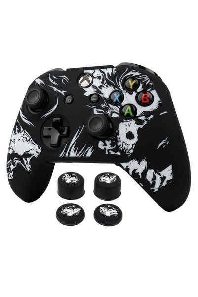 Choice WHITE Laser Carving Soft Silicone Cover For Xbox One S Controller Skin...