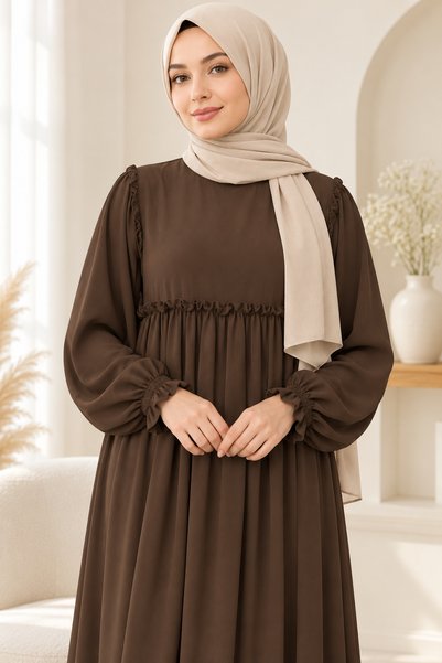 ARKARLİN BUSE MODEL |ELBİSE |FIRFIRLI |ROBALI |NAMAZ ELBİSESİ |TESSETTÜR |ÖZE...