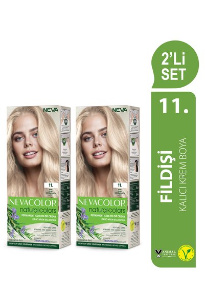 Neva Color Natural Colors 2'Lİ SET 11. FİLDİŞİ Kalıcı Krem Saç Boyası Seti