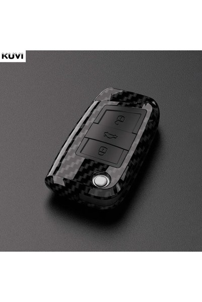 Choice B style Carbon Carbon Fiber ABS Car Key Case Cover Shell For VW Volksw...