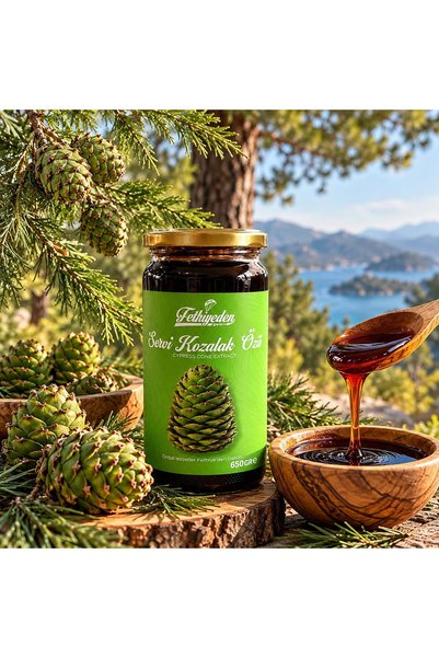 Organik Servi Kozalak Özü 650 gr, Doğal -Katkısız, Şifa Kaynağı