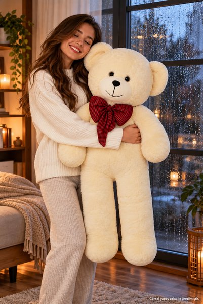 Özgüner Oyuncak 120 Big Teddy Bears with Bow Ties - Large Size, New Design