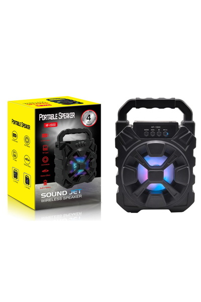 Zen Store HF-1900 مكبر صوت لاسلكي محمول صغير الحجم مقاس 4 بوصات مع أضواء ملون...