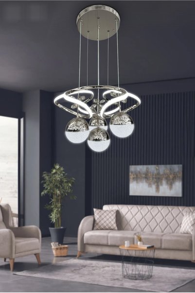 Lzy Avize Store Dora 4 Toplu 3 Renk ( Sarı Beyaz Ve Gün Işığı ) Krom Led Avize