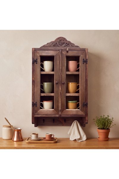Otantik Çarşı Eskitme Ahşap Mutfak Dolabı 40x69x12 cm.