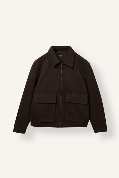 DeFacto Regular Fit Polo Collar Zippered Inner Pocket Cashmere Coat E9978Ax25Wn