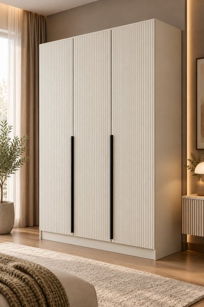 Minar Kale Plus 3 Mebran Kapaklı 2 Çekmeceli Dolap Kumtaşı Mebran 190CM