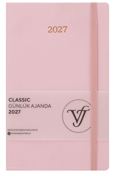 Victoria's Journals مفكرة كلاسيكية 2027 - غلاف صلب من الكتان، مقاس 13x21 سم، ...