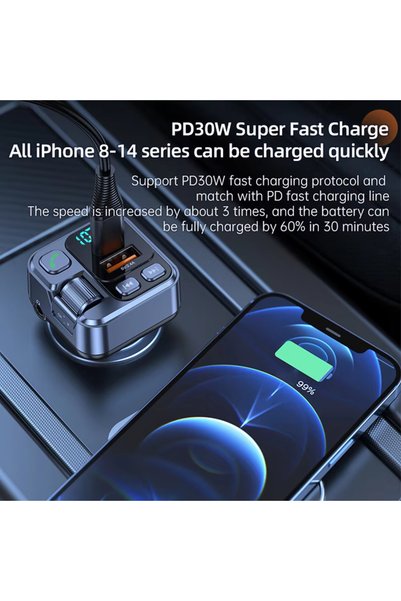Choice Car Bluetooth Receiver FM Transmitter USB U Disk PD20W Fast Charging D...