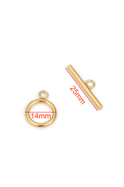 Choice1 Gold color 14mm 5 Sets Stainless Steel OT Clasp Toggle Clasps for DIY...