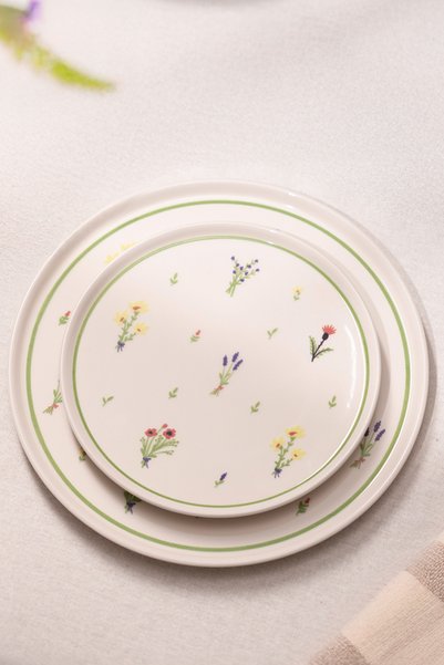 Rakle Botanical Seramik 4'lü Pasta Tabağı Seti 20 cm