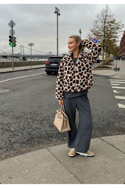 VERYMODA Palton Pejuş cu imprimeu - Leopard în nuanța pietrei deschise | |   ...