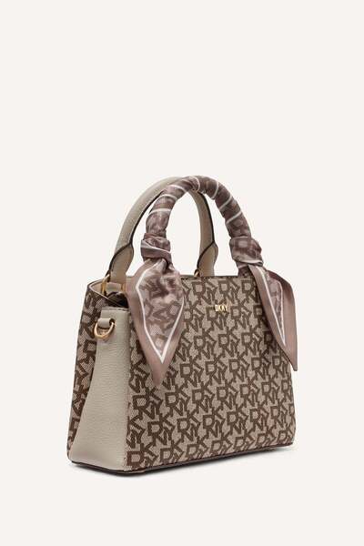 Dkny PAIGE SMALL SATCHEL-KW0 - CHNO/LT TAUPE-N/S