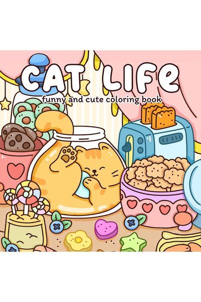 Choice MULTI CAT LIFE Bold-easy Patterns Coloring Book for Adults Cute Drawin...