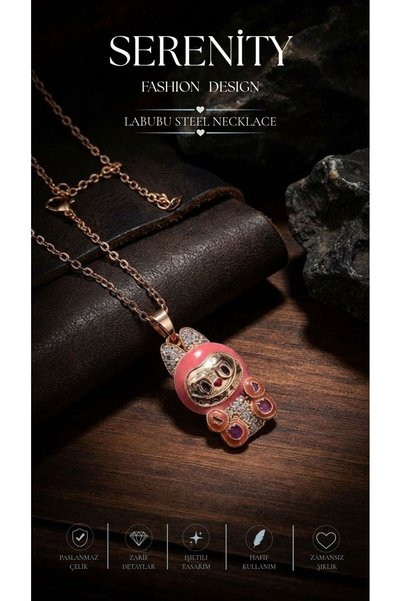 Serenity Labubu Figure Steel Necklace02