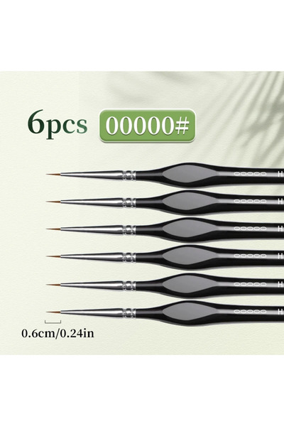 Choice 6pcs 00000 Fine Tip Paint Brush Set for Acrylic, Models, Mini Miniatur...