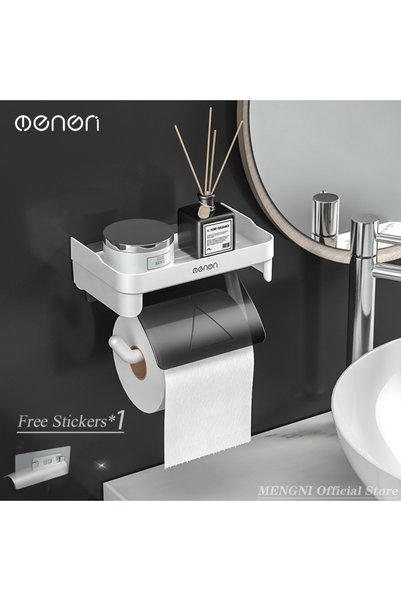 Choice1 Black 1 sticker Wall Mount Toilet Paper Holder Plastic Waterproof Rol...