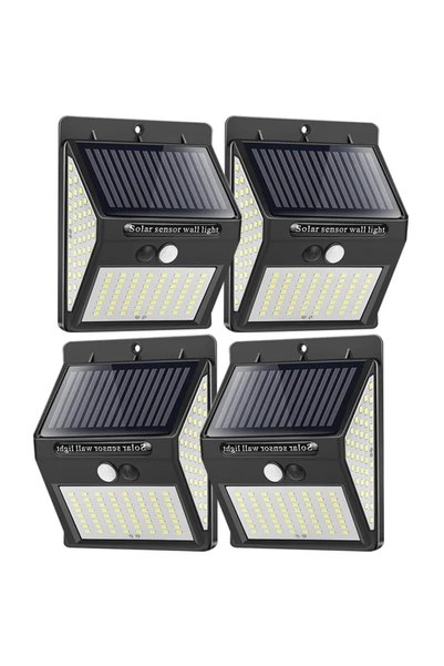 Choice7 Solar wall light 144LED 4pcs Hot Sale 144 LED Solar Light Wireless PI...