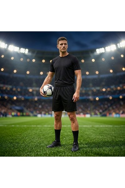bumerangspor Lace-Up Football Shorts - Black