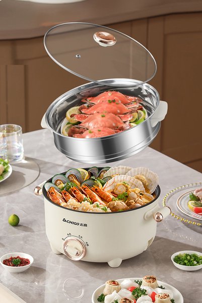 Muchmy 2.5L Electric Multi Cooker with Steamer Portable Noodle, Dumpling & So...