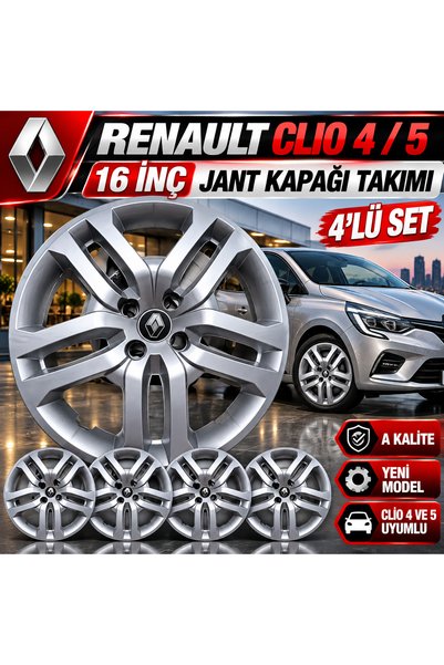 Universal 16 inç Rənault Clio Yeni Model 4 5 Uyumlu Jaňt kapaği Takımı 4 lü set ( A KALİTE)