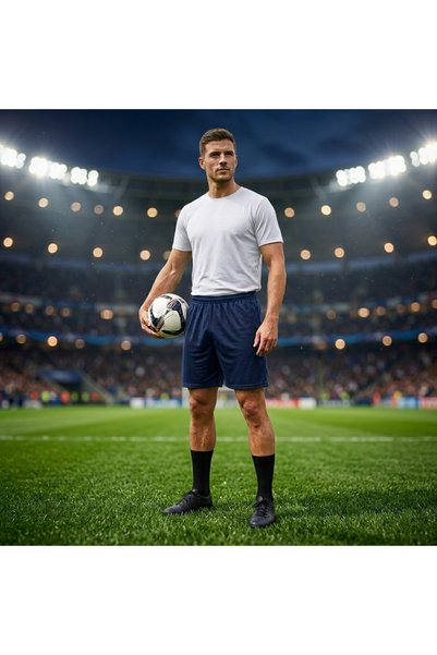 bumerangspor Lace-Up Football Shorts - Navy Blue