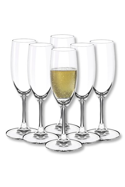 WILMAX ENGLAND Set 6 Pahare Sampanie Crystalline, Sticla Transparenta, 230 ml...