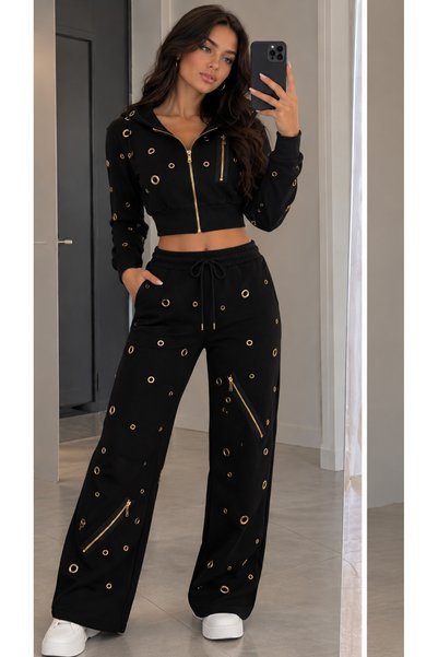 Generic Brand Trening Dama Negru-Auriu