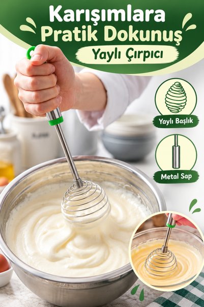 mucit home Yeni Nesil Pandispanya Kek Çırpıcı Yaylı Yumurta Çırpıcı Krema Çır...
