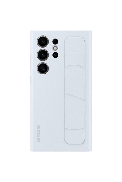 Samsung Galaxy S24 Ultra Kordonlu & Standlı Silikon Kılıf - Buz Mavisi
