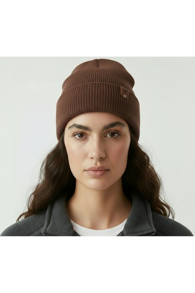 Dükkan Artı Cotton Ribana Beret Brown