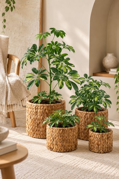 KaiHome 4-Piece Sturdy Wicker Basket with Internal Protection/Organizer/Flowe...