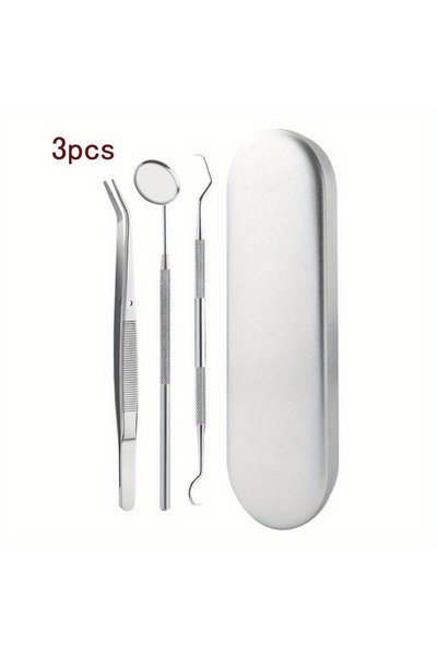 Choice 3pcs Tooth Cleaning Kit, Including Case, Tongue Scraper, Tweezers Scra...