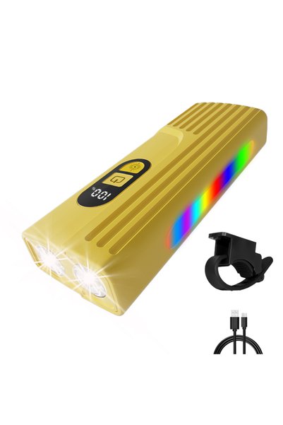 Choice C-Yellow KDULIT 9 LED Bicycle Headlight USB Rechargeable Bike Lamp Sup...