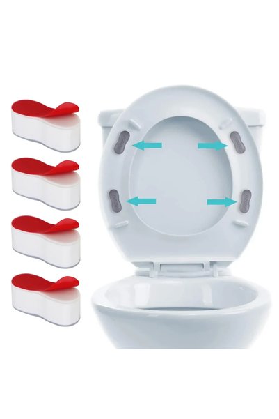 Choice 4pcs-1set 4pcs Toilet Seat Bumper Heighten The Toilet Seat Ring To Red...