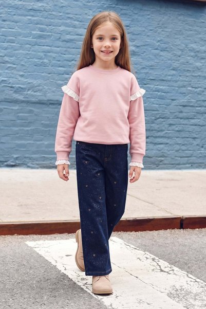 Fulla Moda Stoned Glitter Palazzo Girls' Trousers