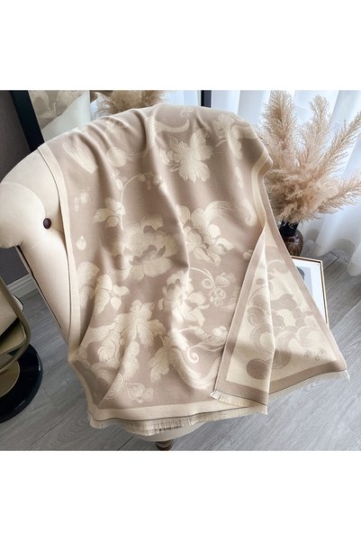 Choice1 khaki New 2025 Women Fashion Brand lotus Scarf Luxury Autumn Winter W...