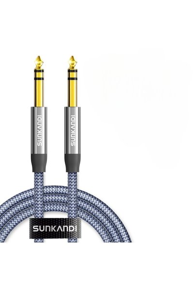 Choice1 1.2m gray SUNKANDI 1/4 inch TRS Cable，1/4 Guitar Cable for Electric G...