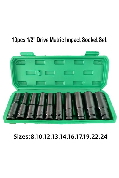 Choice 1set 10PCs 10pcs 1/2" Drive Metric Impact Socket Set Universal Socket ...