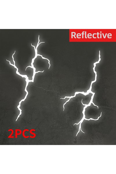 Choice3 20x10CM-2PCS (White) FG-SDLW03 2PCS Reflective Lightning Motorcycle S...