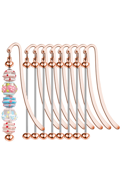 Choice 8PCS Rose Golden 8/16/32/50 Pieces Beadable Bookmark Pendant Bars Cust...