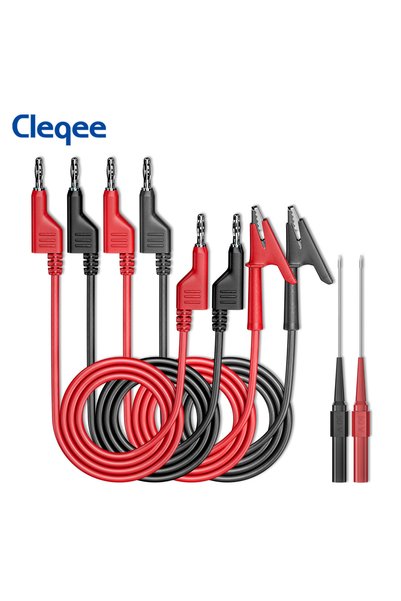 Choice طقم أسلاك اختبار Cleqee CKT008 مع مشابك تمساح وكابل كهربائي وموصل بانا...